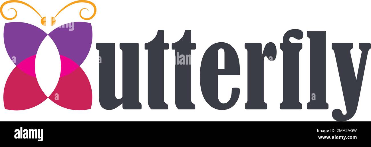 butterfly vector logo design illustration template. Stock Vector