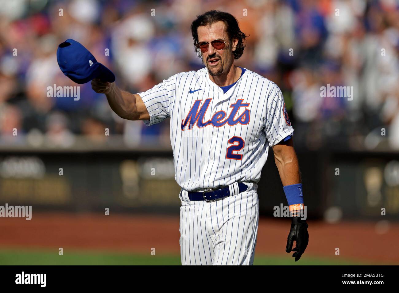 Former New York Mets' Kevin Elster during Old-Timers' Day ceremony before a  baseball game between the Colorado Rockies and the New York Mets on  Saturday, Aug. 27, 2022, in New York. (AP