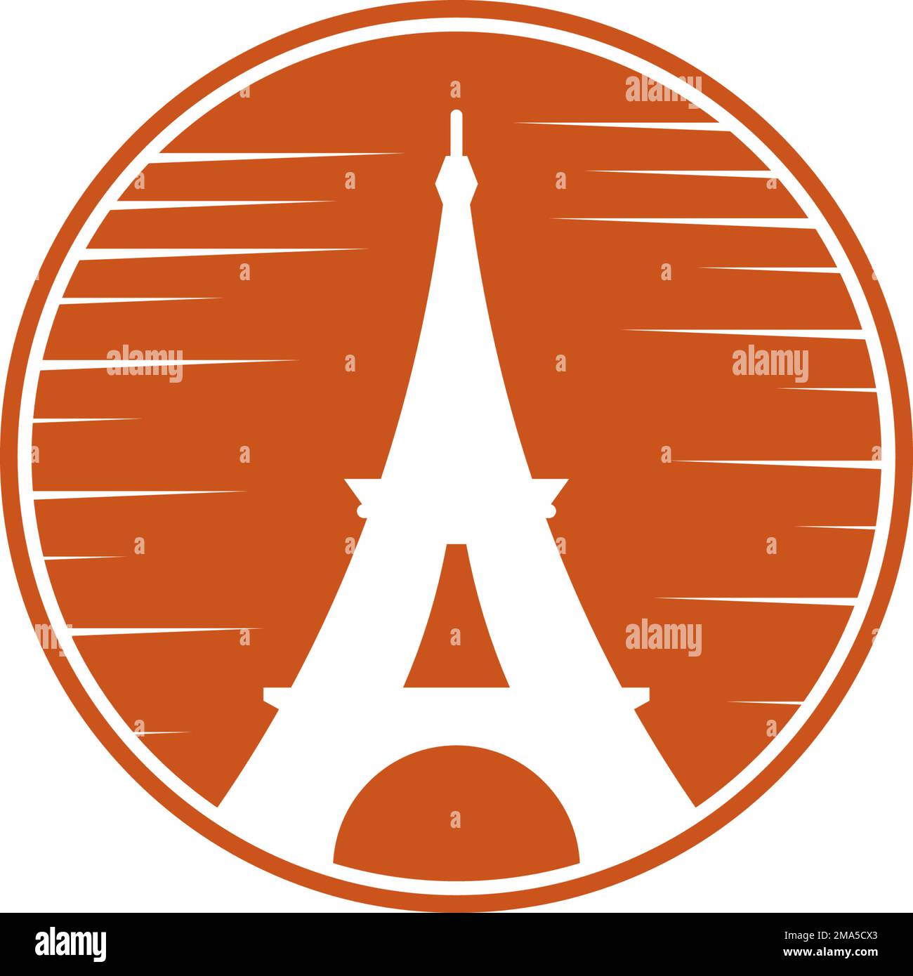 Eiffel tower in Paris. Isolated on white background,vector design. Stock Vector