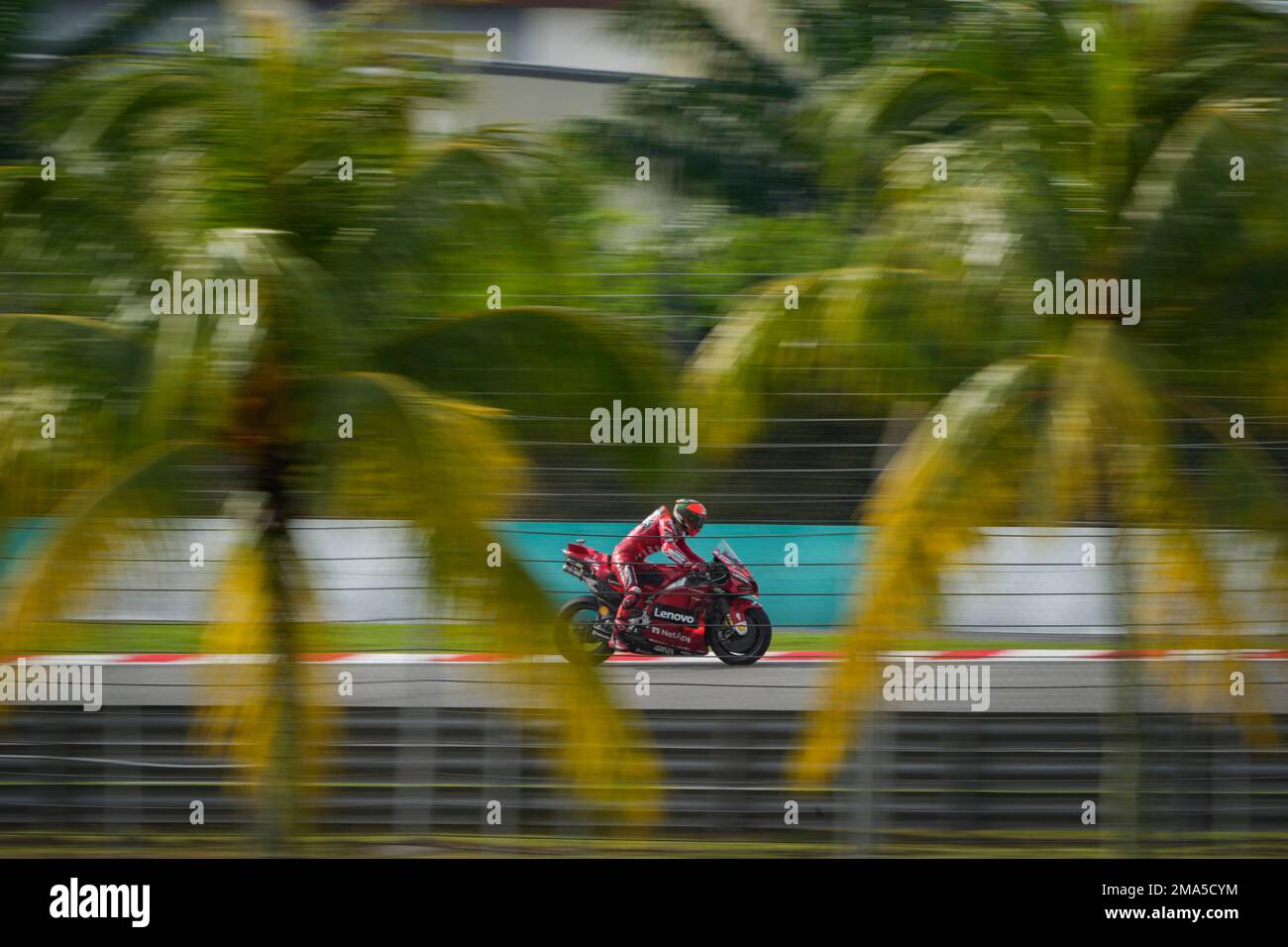 Italian rider Francesco Bagnaia of the Ducati Lenovo Team steers his ...