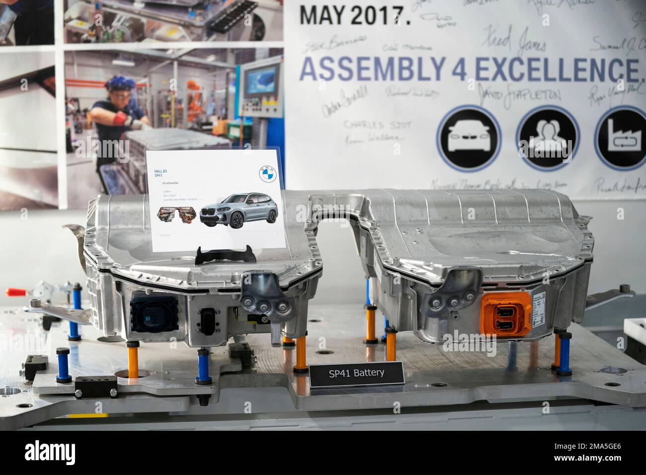 A SP41 test battery for the X3 at the BMW Spartanburg plant in Greer, S.C.,  Wednesday, October 19, 2022. BMW announced $1.7 in new spending in and near  the plant, with large