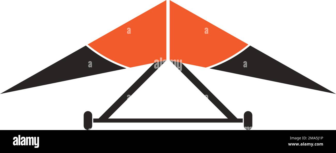Hang gliding icon vector illustration logo template Stock Vector
