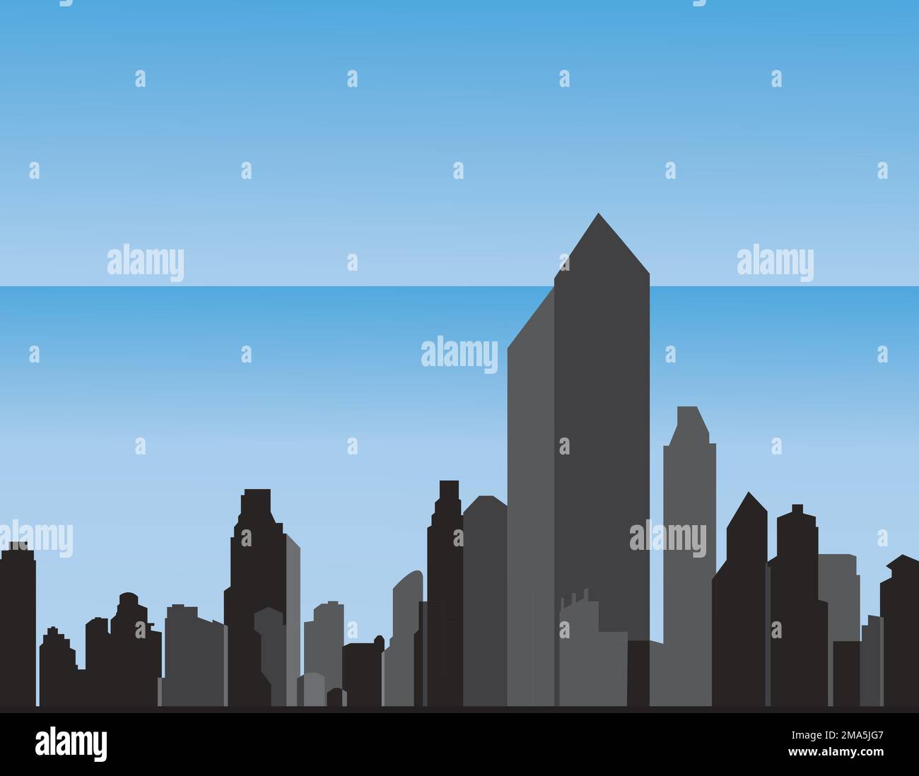 City skyline, city silhouette vector illustration in flat design Stock Vector