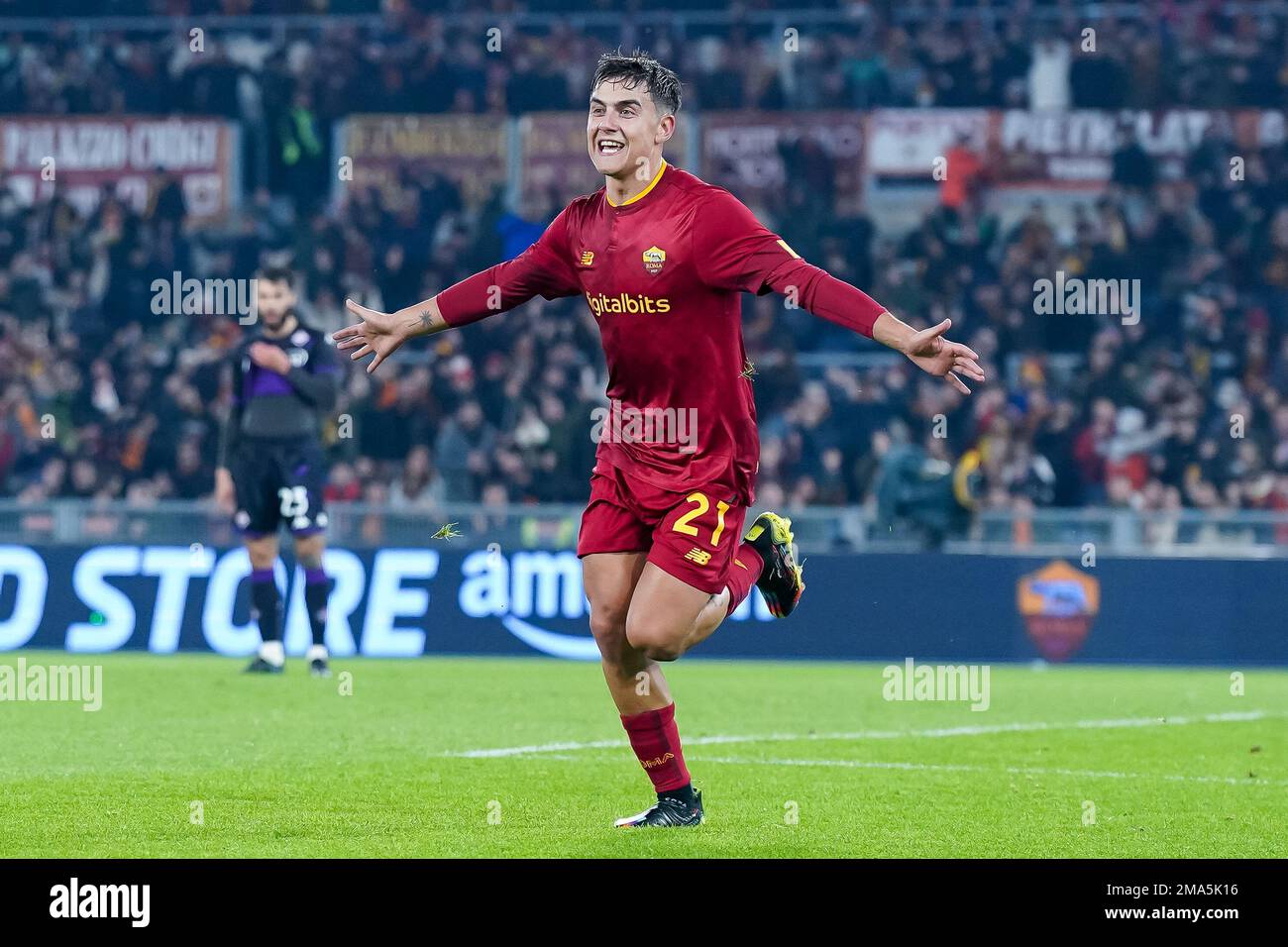 Roma, Italy. 12th Jan, 2023. Paulo Dybala of AS Roma celebrates