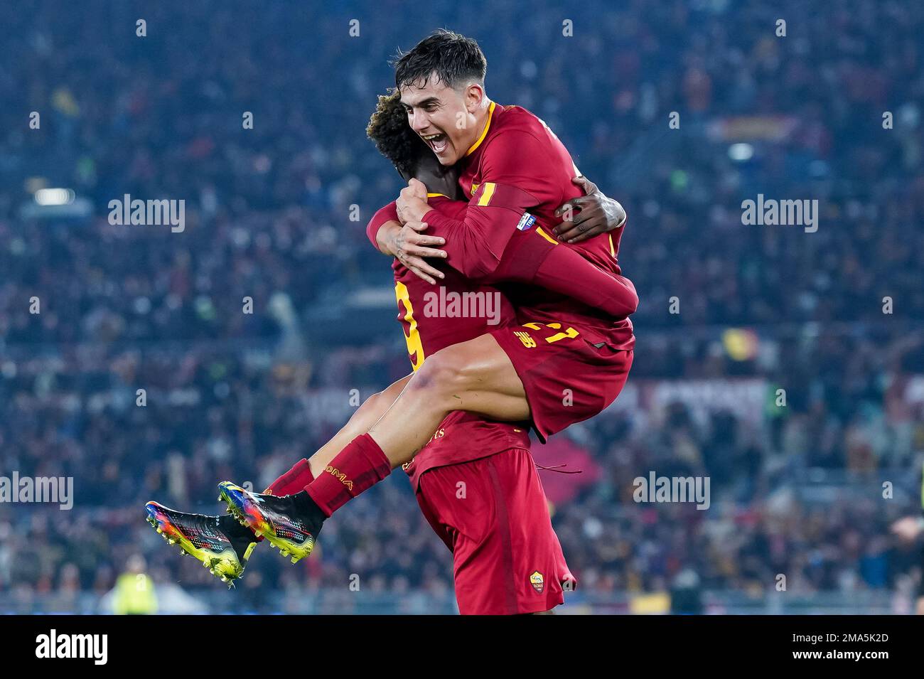 Roma, Italy. 12th Jan, 2023. Paulo Dybala of AS Roma celebrates