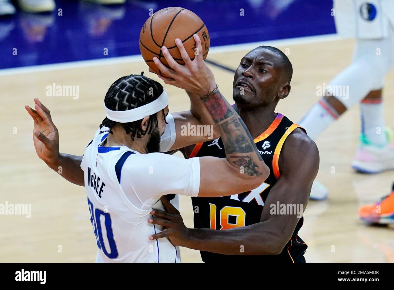 Bismack Biyombo of the Phoenix Suns during the second half of the