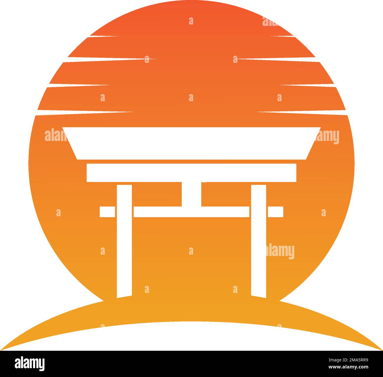 Torii Gate icon,Symbol of Japanese Civilization, vector illustration design template Stock Vector