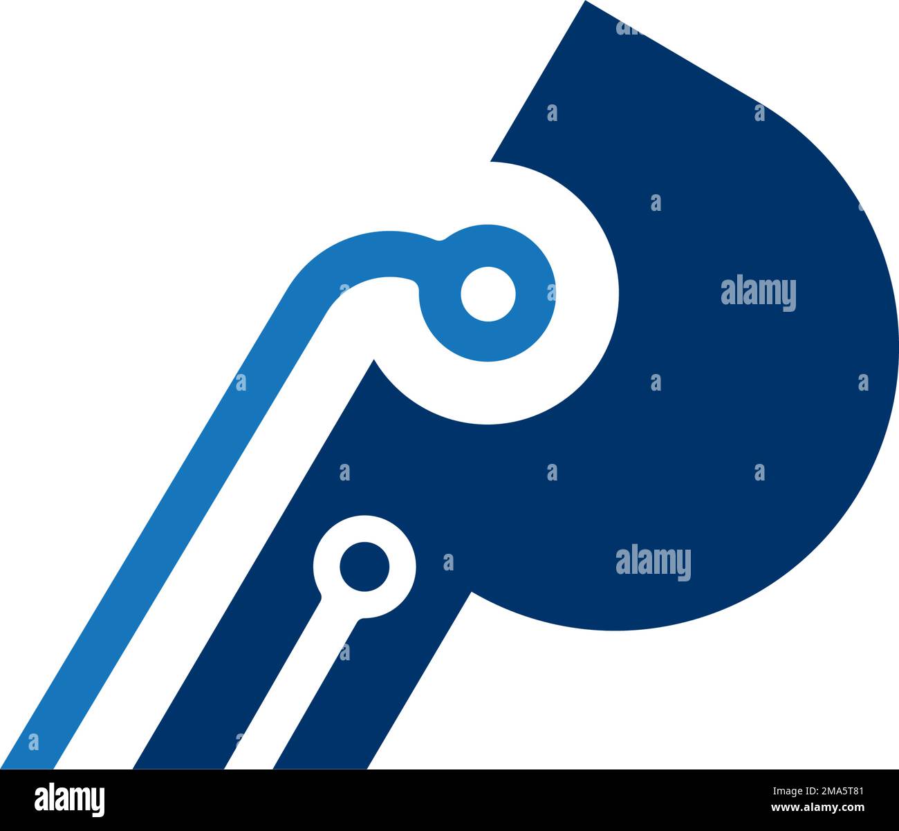 technology letter P logo. vector illustration template design. Stock Vector
