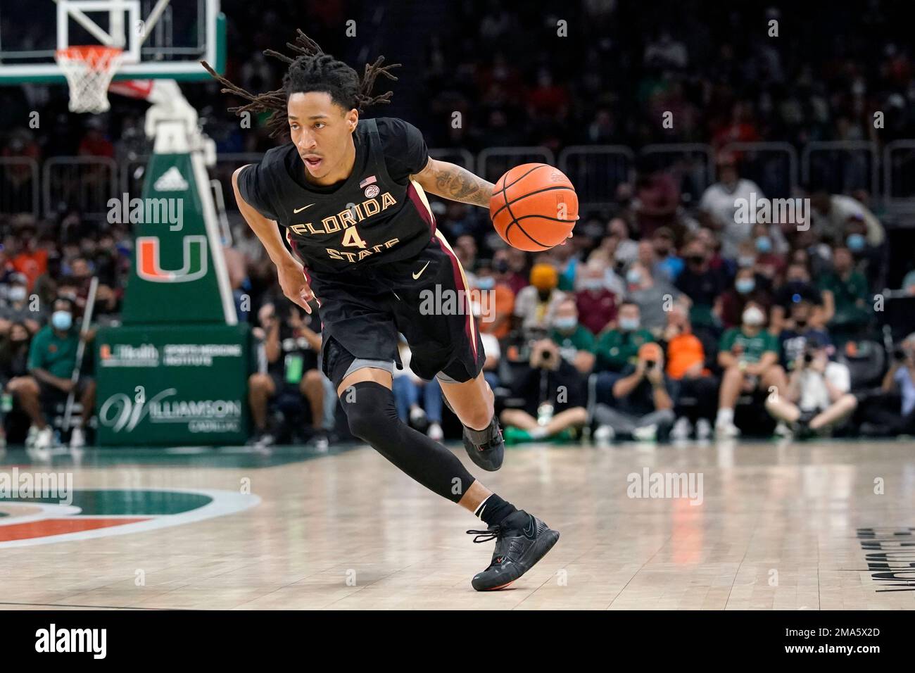 FILE Florida State guard Caleb Mills (4) drives to the basket during