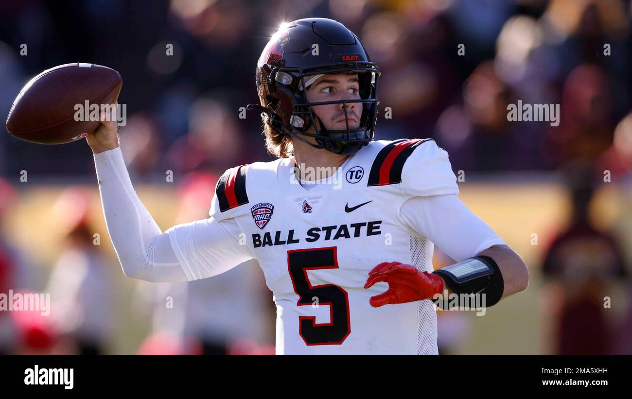 Ball State's John Paddock throws a pass during an NCAA Football game on