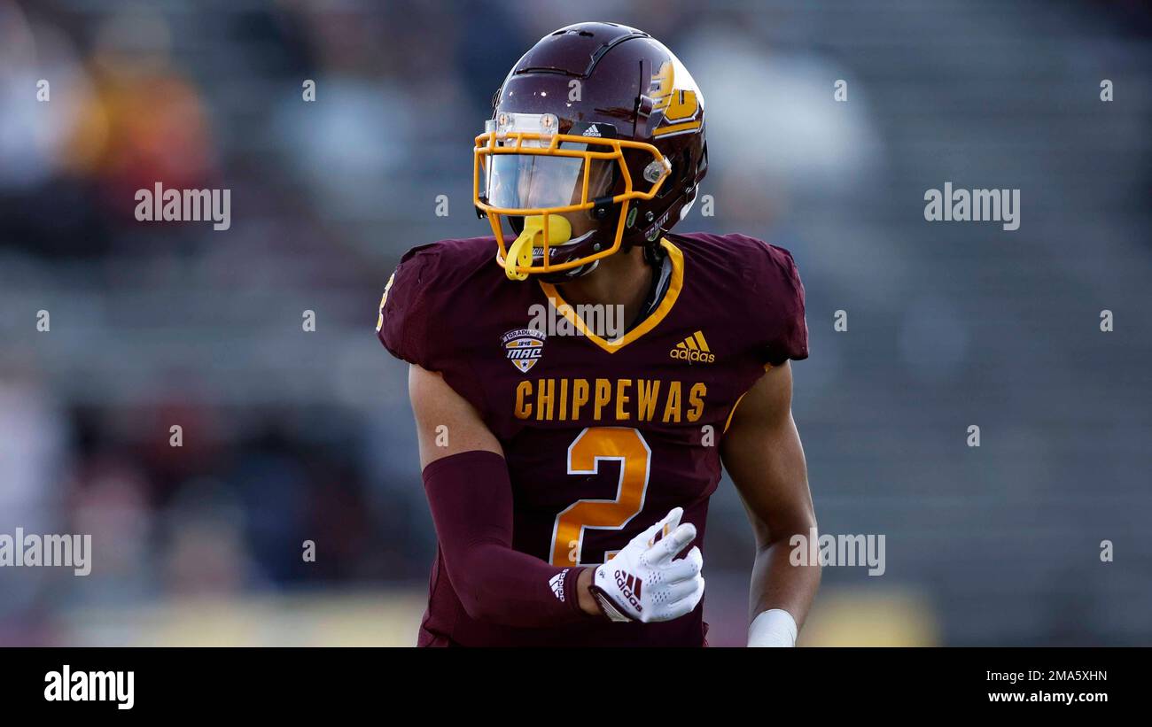 Central Michigan's Carlos Carriere plays during an NCAA Football game on  Saturday, Oct. 8, 2022, in Mount Pleasant, Mich. (AP Photo/Al Goldis Stock  Photo - Alamy