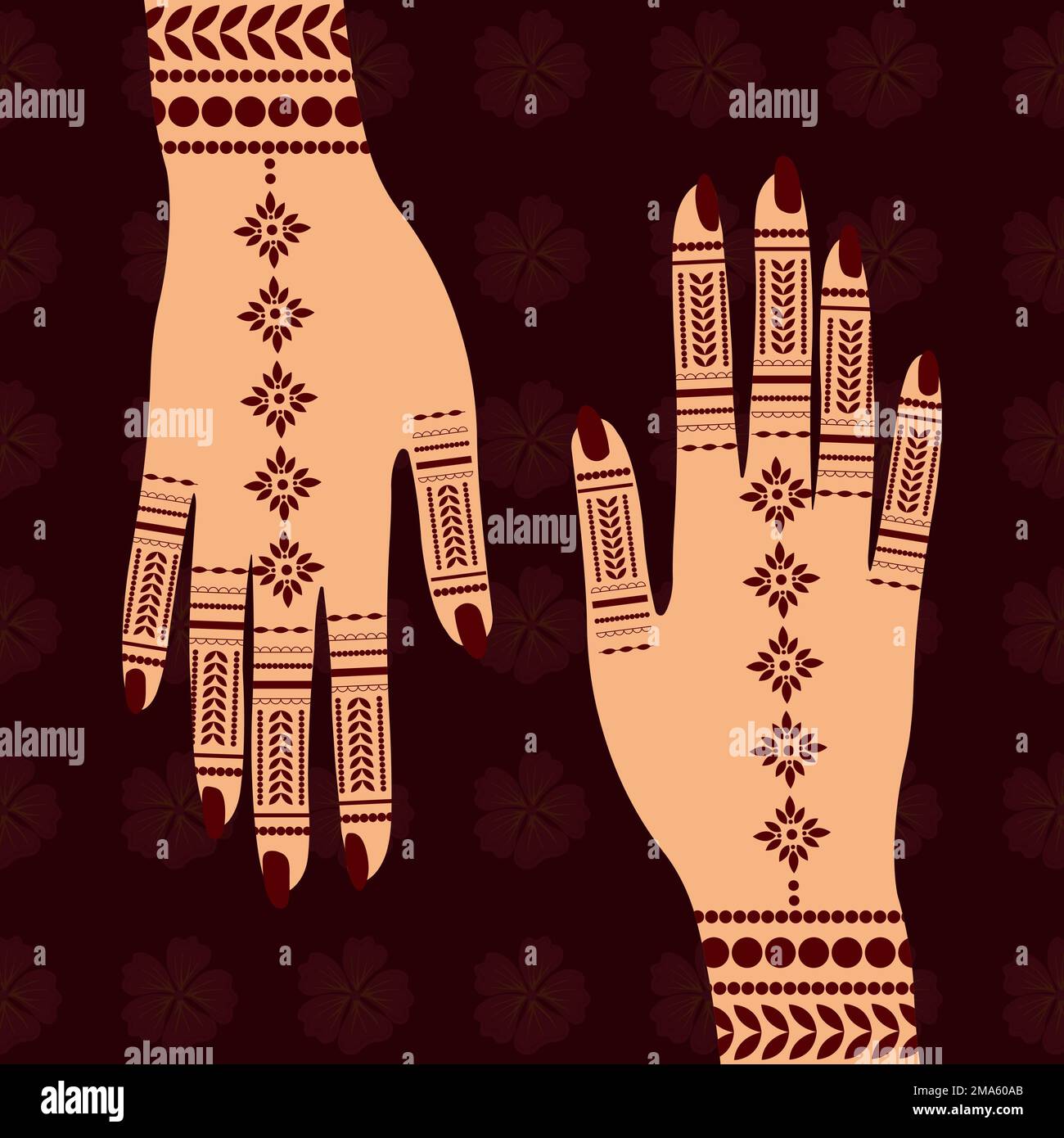 Floral Henna Mehndi Vector Hand Illustration Design, Henna Hands Vector Floral Henna Mehndi Vector Hand Illustration Design, Henna Hands Vector