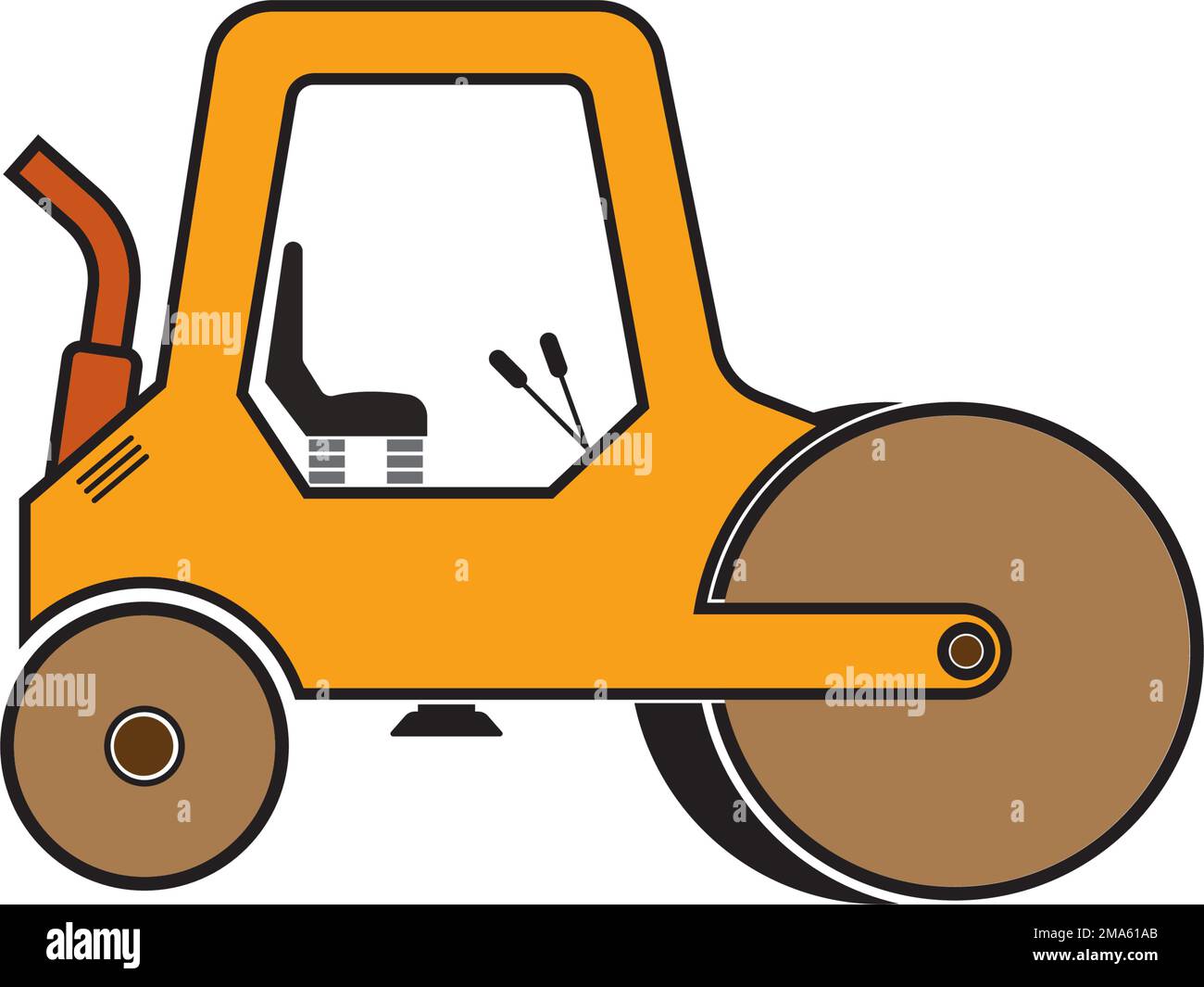 heavy equipment or asphalt road compactor vehicle icon. vector