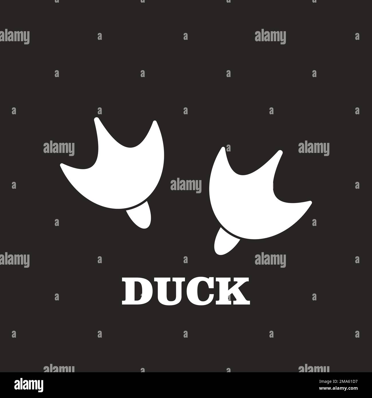 Animal Footprint, Duck Paw, Goose Trace. Flat Vector Icon illustration template design Stock Vector