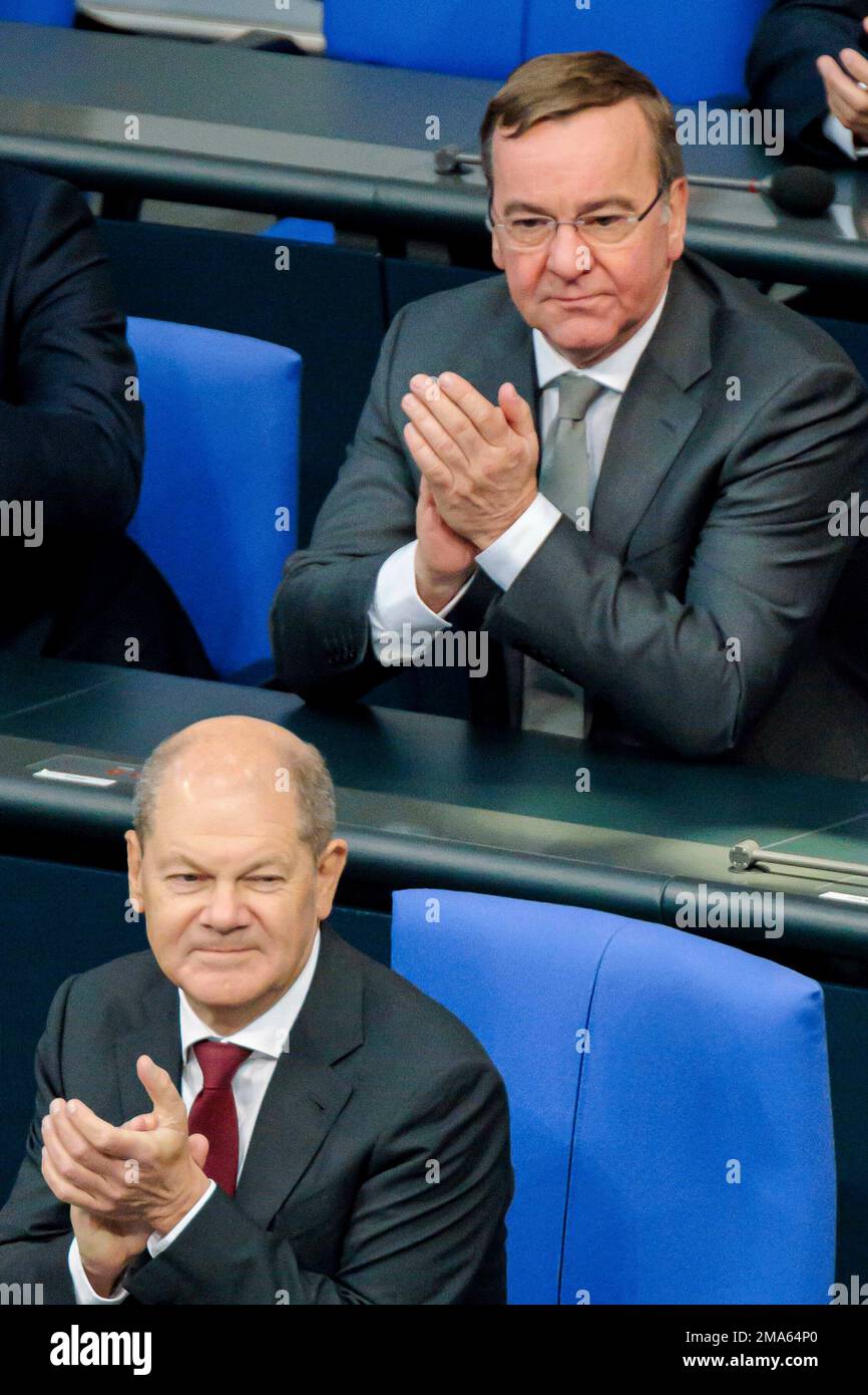 Berlin, Deutschland. 19th Jan, 2023. (LR): Olaf Scholz (SPD), Federal ...