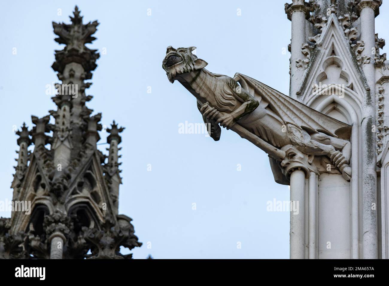Mystical figures as gargoyles at Cologne Cathedral, Cologne, North Rhine-Westphalia, Germany Stock Photo