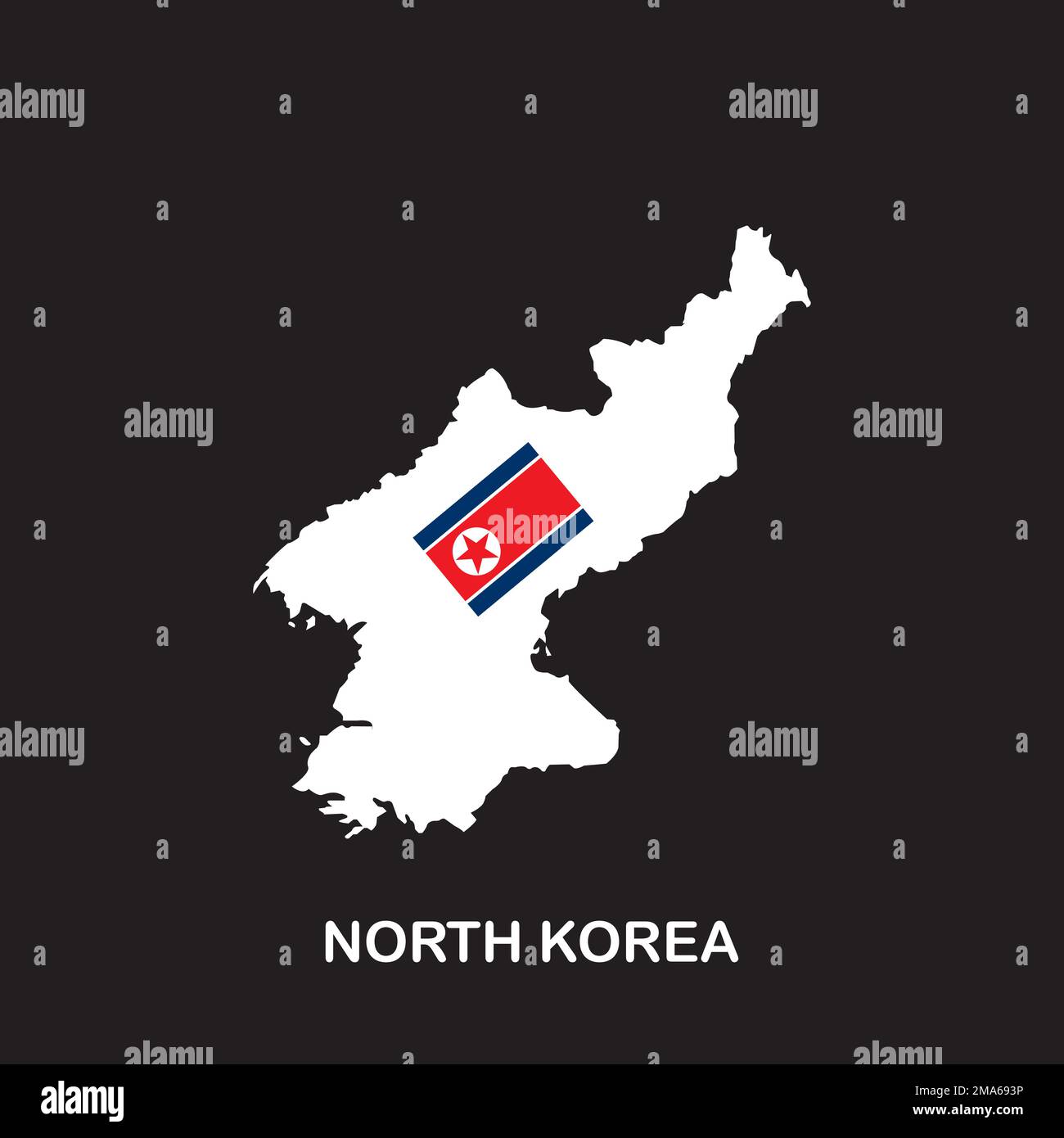 Korean peninsula map Stock Vector Images - Alamy