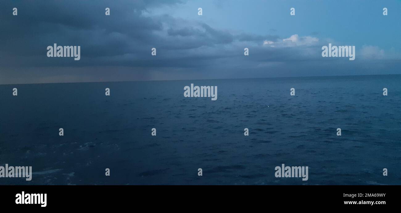 An aerial view of sea during sunset Stock Photo - Alamy
