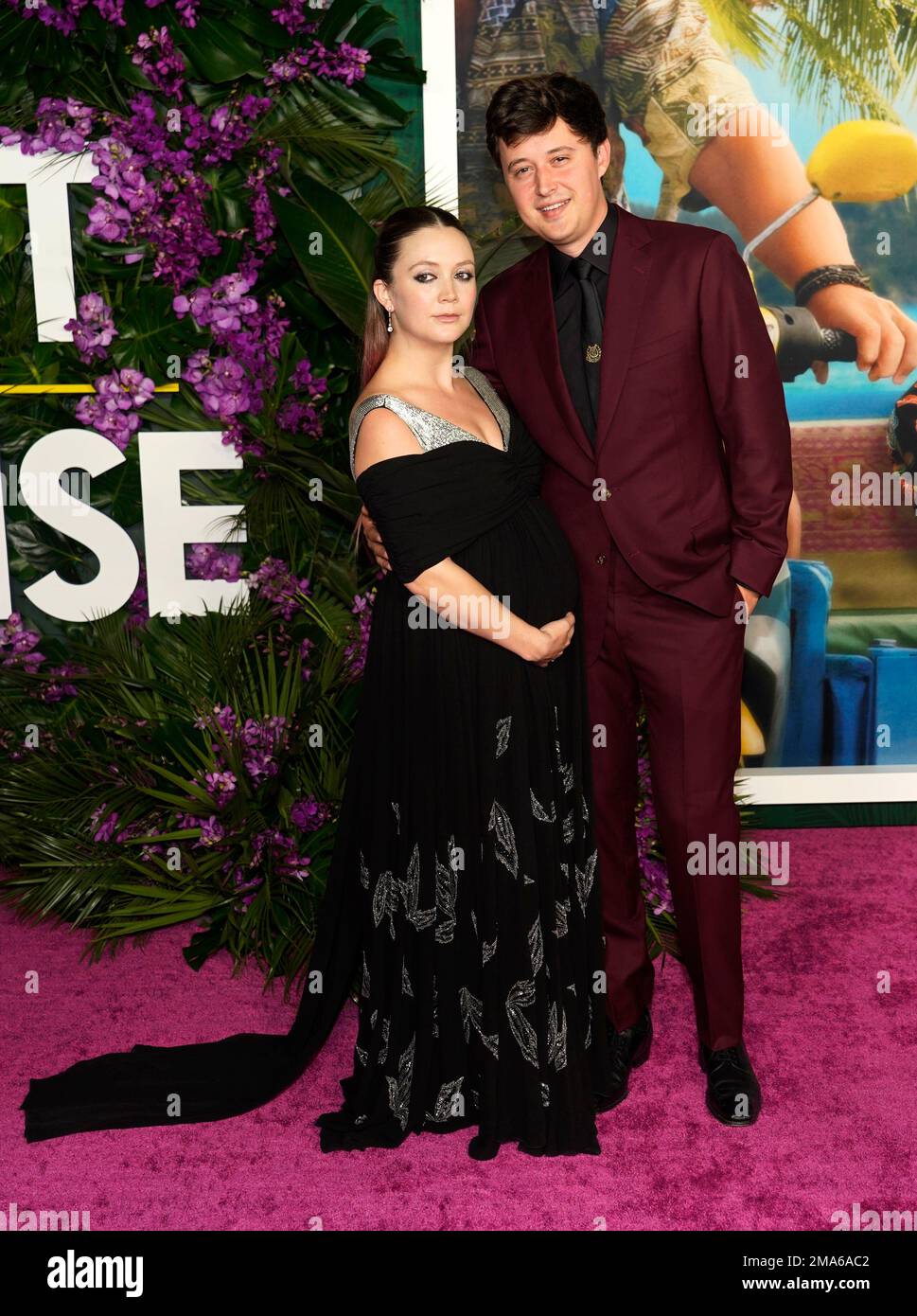 Billie Lourd poses with her husband Austen Rydell at the premiere of ...