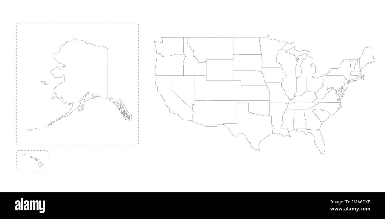 United States of America political - United States Of America Political Map Of Administrative Divisions 2MA6DXE 