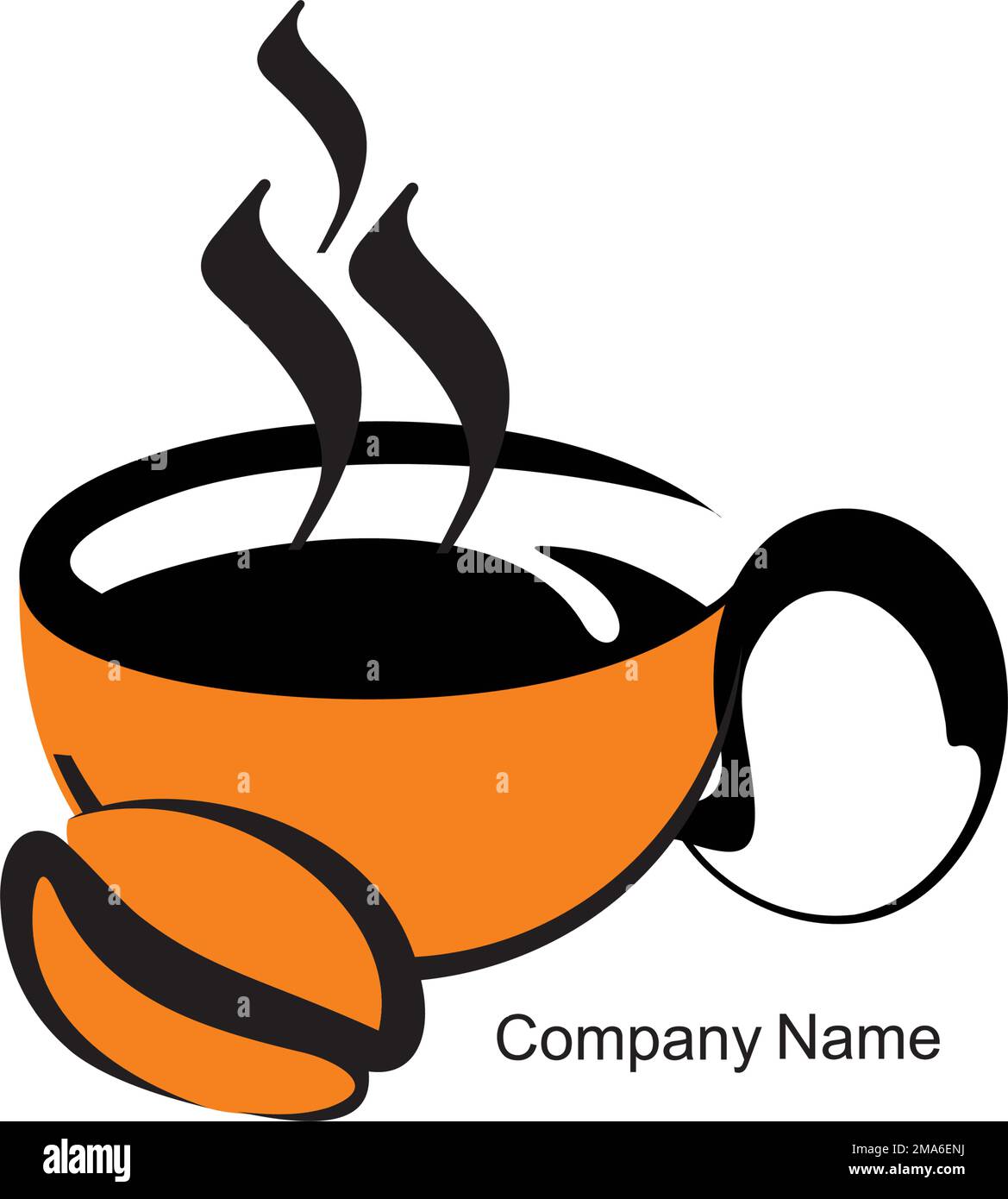 Orange coffee cup logo design - suited for Cafe'logo or coffee bean ...