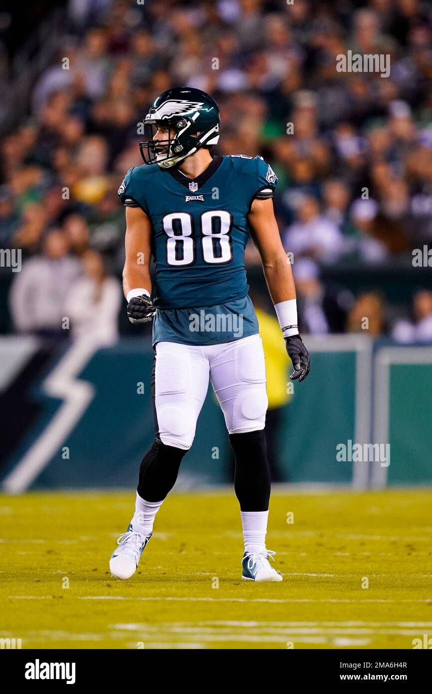 Philadelphia Eagles' Dallas Goedert in action during an NFL football