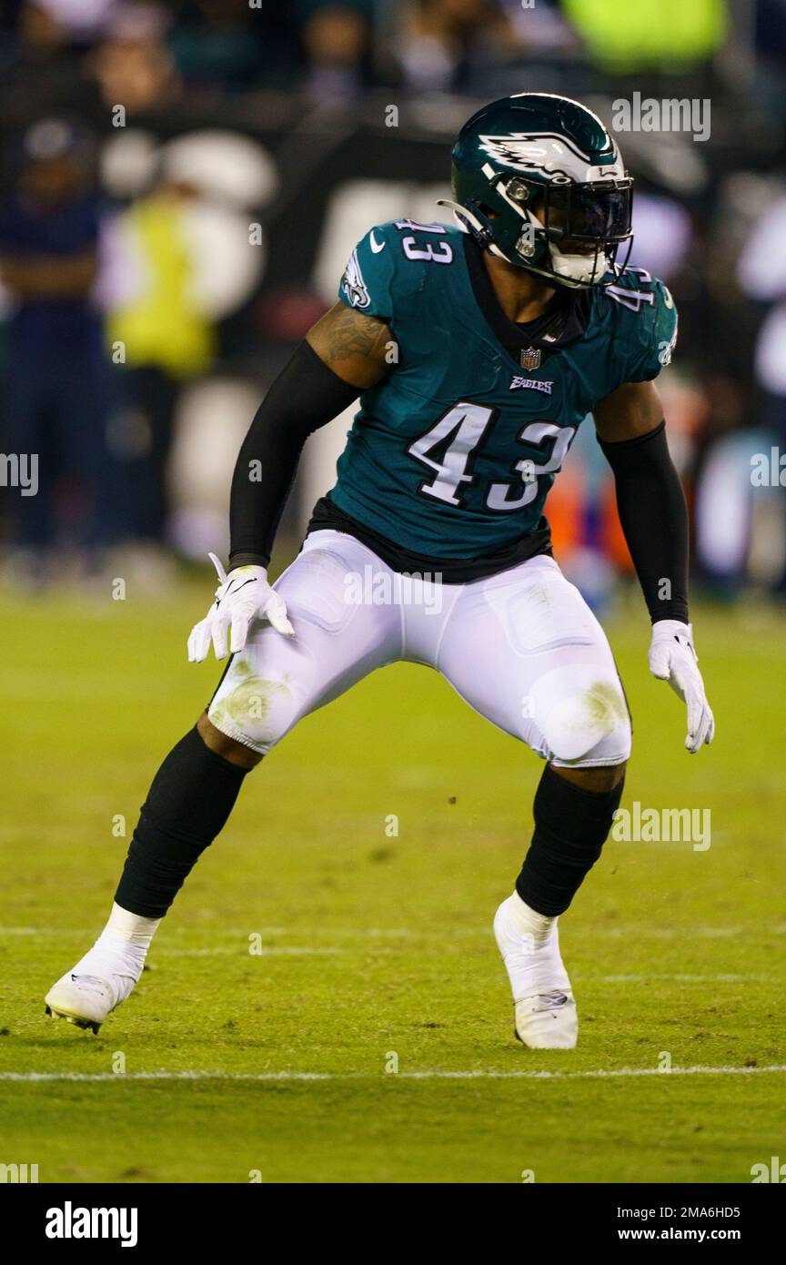 Philadelphia Eagles linebacker Kyzir White (43) in action during the