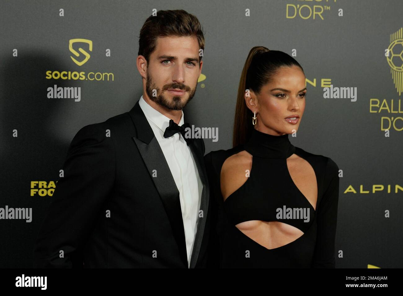 Frankfurt's soccer team goalkeeper Kevin Trapp, left, and model Izabel