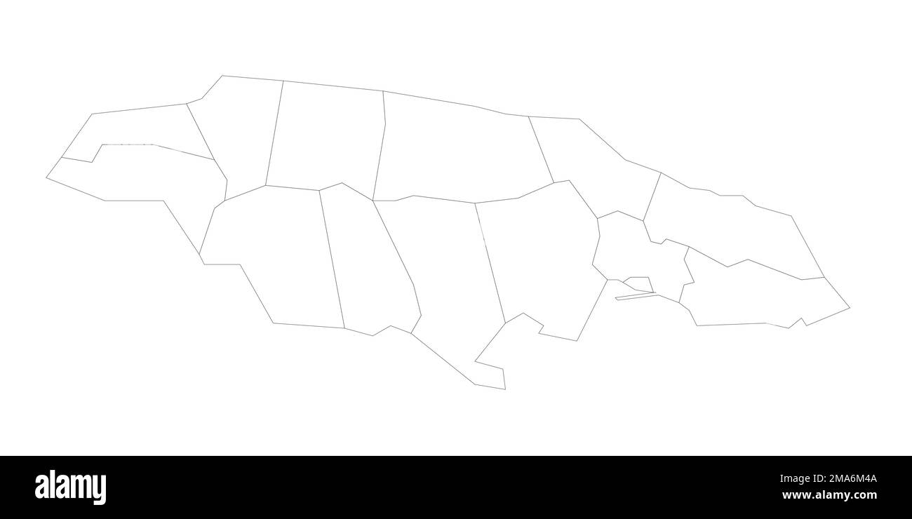 Jamaica political map of administrative divisions Stock Vector Image