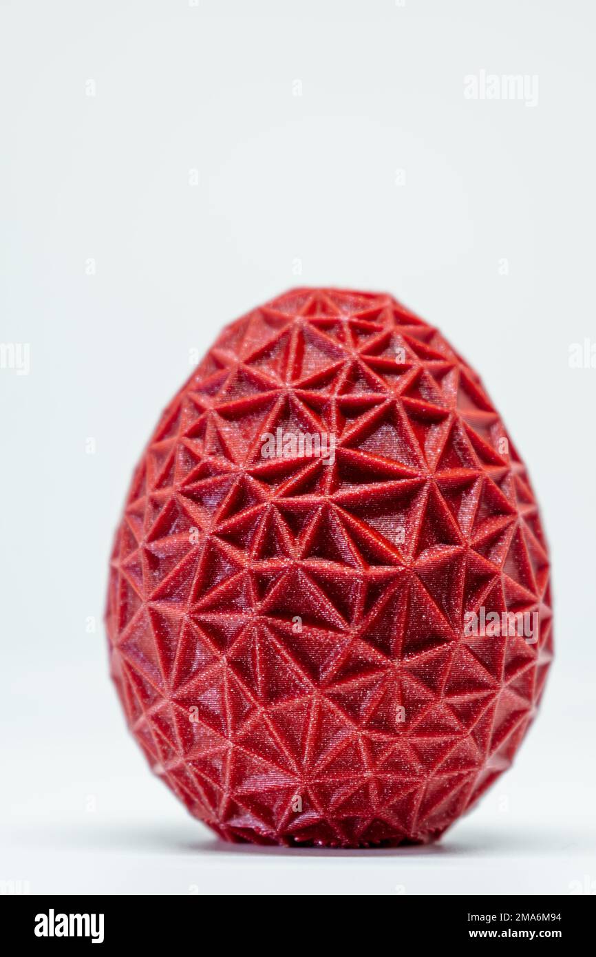3d printed egg, easter object, voronoi polygonal style decoration Stock Photo