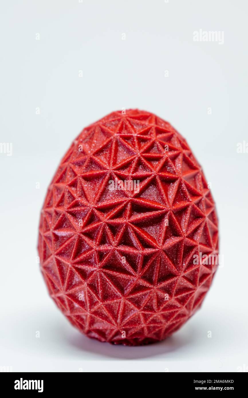 3d printed egg, easter object, voronoi polygonal style decoration Stock Photo