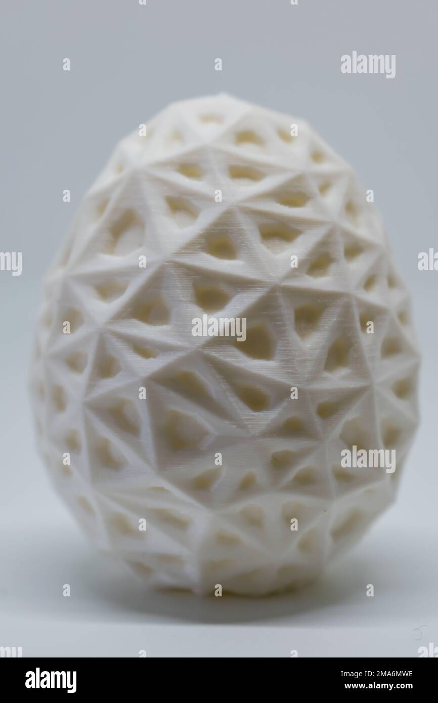 3d printed egg, easter object, voronoi polygonal style decoration Stock Photo