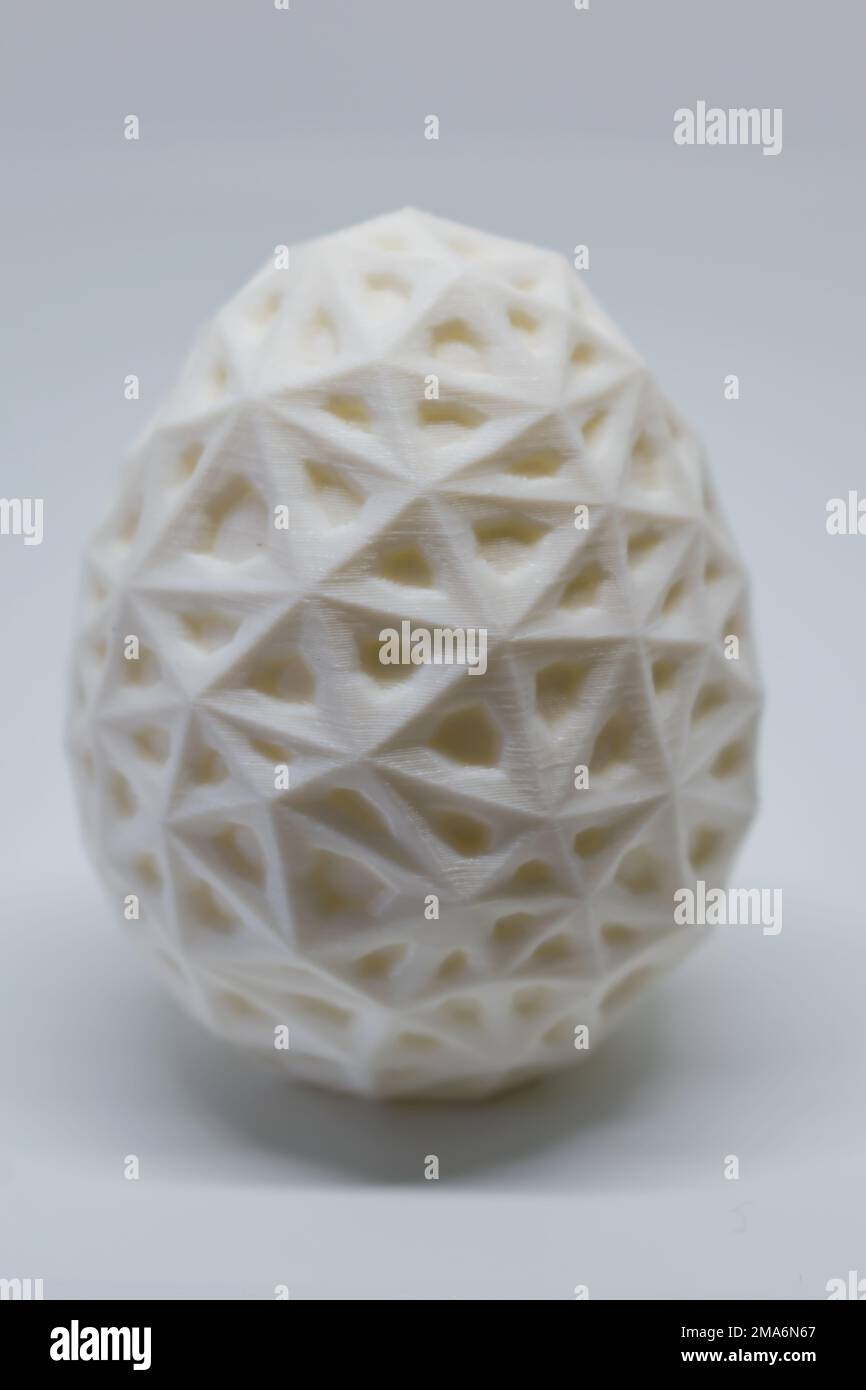 3d printed egg, easter object, voronoi polygonal style decoration Stock Photo
