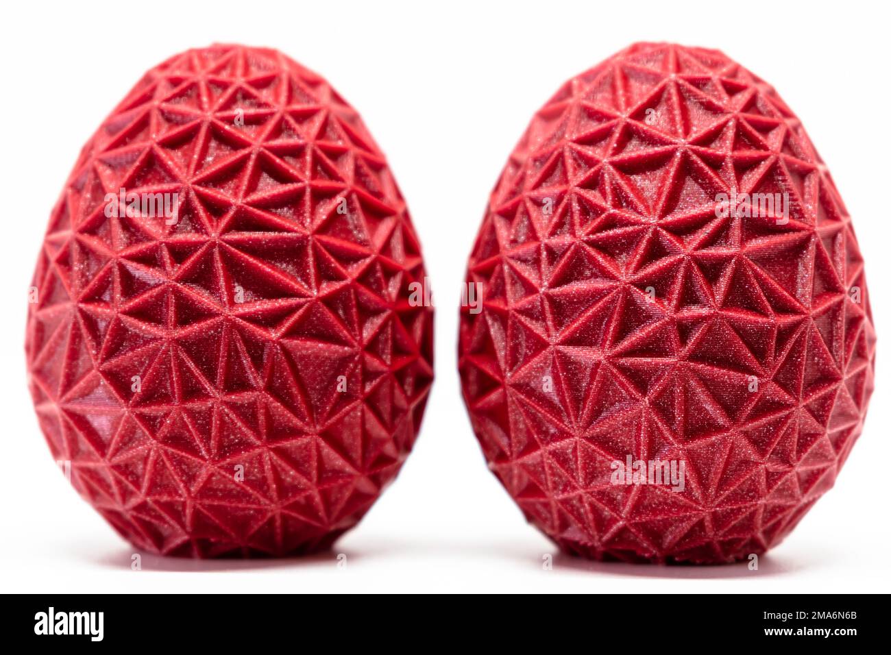 3d printed egg, easter object, voronoi polygonal style decoration Stock Photo