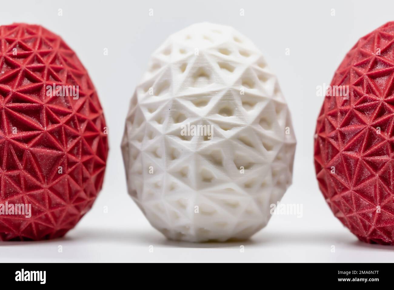 3d printed egg, easter object, voronoi polygonal style decoration Stock Photo
