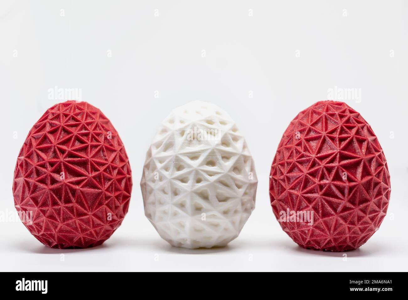 3d printed egg, easter object, voronoi polygonal style decoration Stock Photo