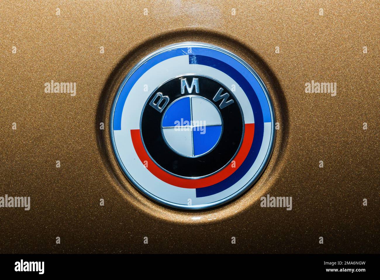 BMW emblem on BMW M, BMW Welt, Munich, Bavaria, Germany Stock Photo - Alamy