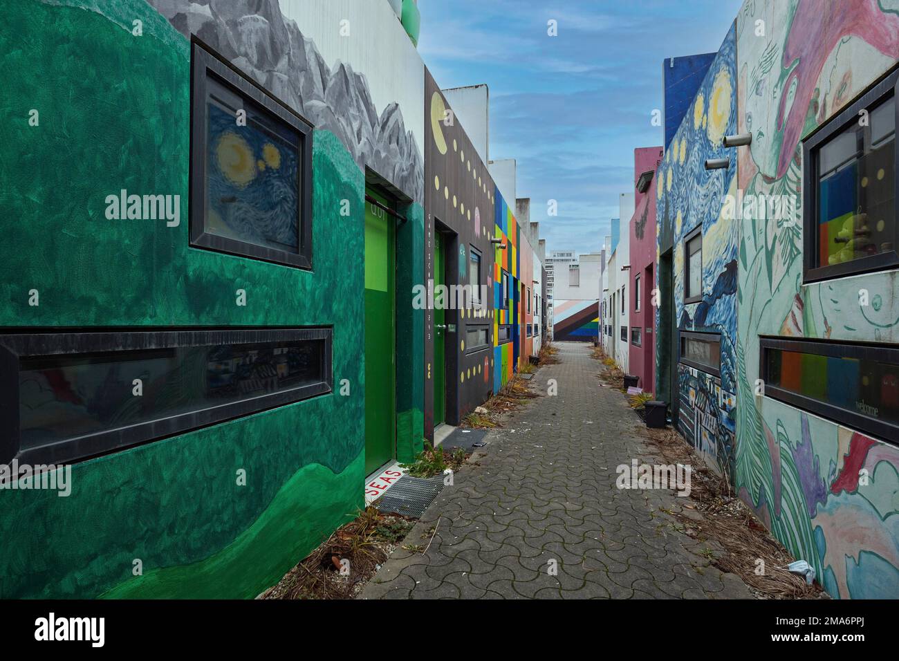 Wall painting in the former Olympic Village, now student flats, Munich