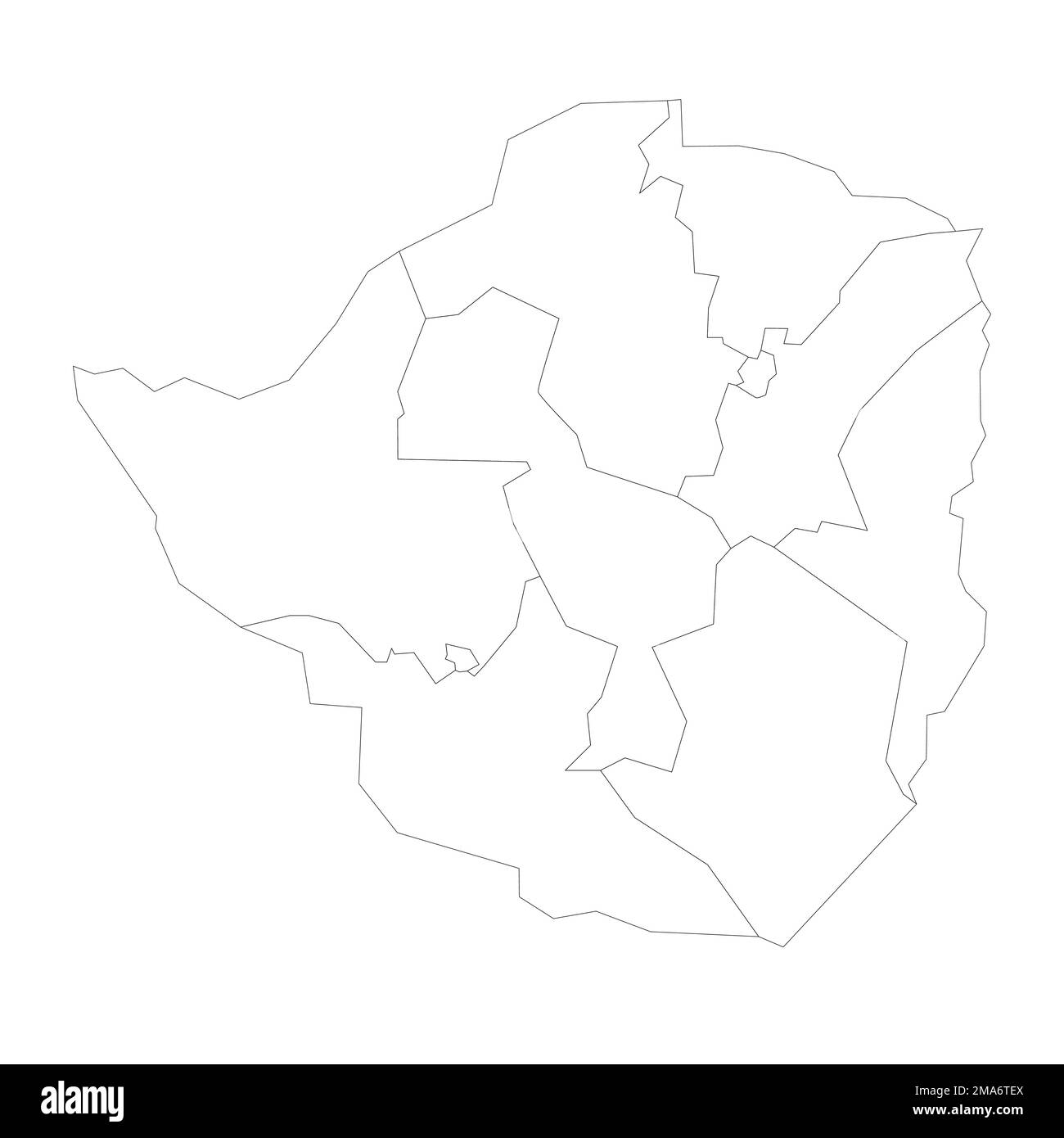 Zimbabwe political map of administrative divisions Stock Vector