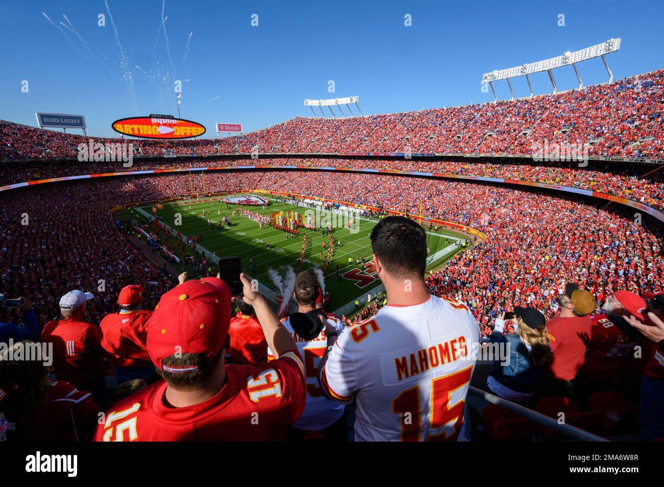 A general overall view of Arrowhead Stadium with a sellout crowd for