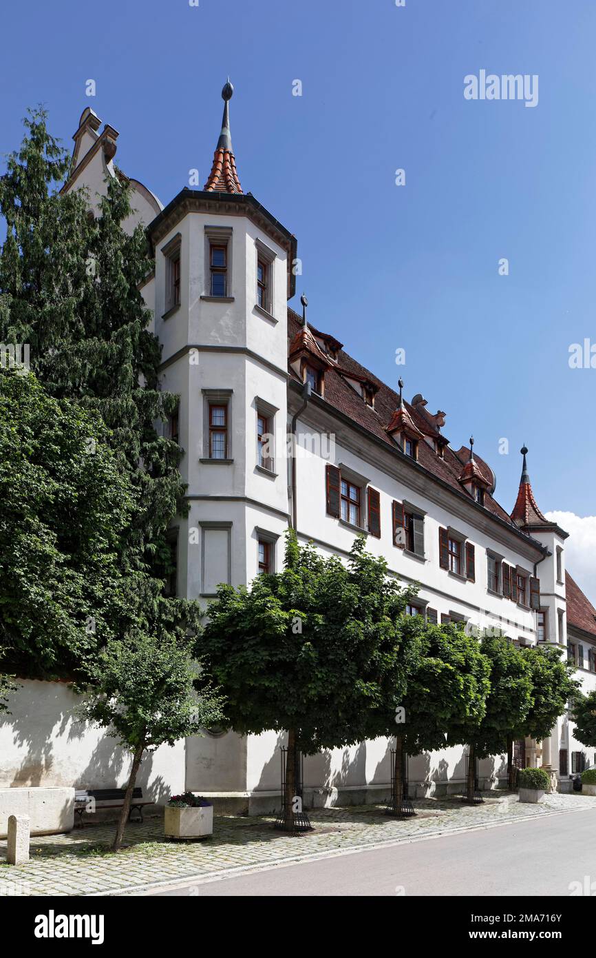 Old castle, built 1593, Renaissance, former residence of the marshals of Pappenheim, town of Pappenheim, climatic health resort, Altmuehltal, Middle Stock Photo