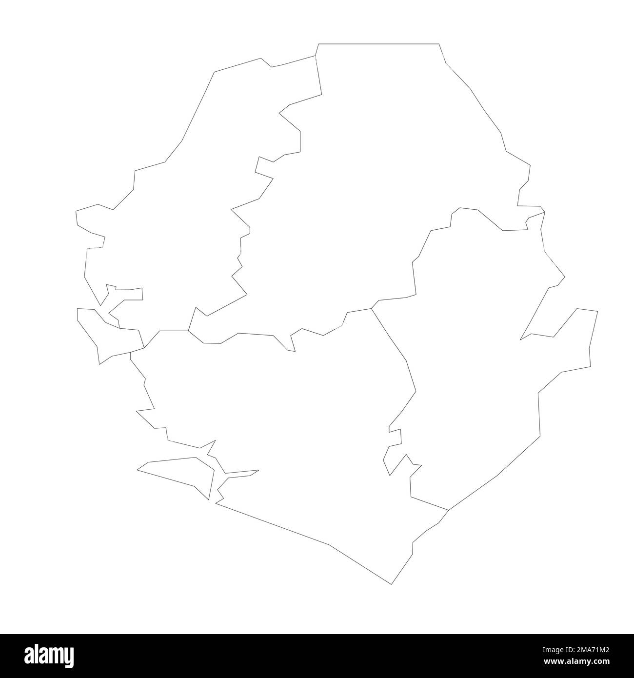 Sierra Leone political map of administrative divisions Stock Vector ...