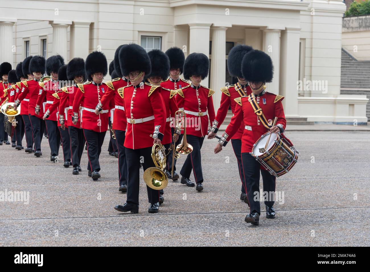 Royal Guard with Musical Instruments, Wellington Barracks, Preparing for Changing of the Guard
