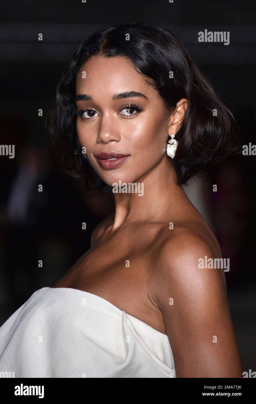 Laura Harrier arrives at the second annual Academy Museum gala at the