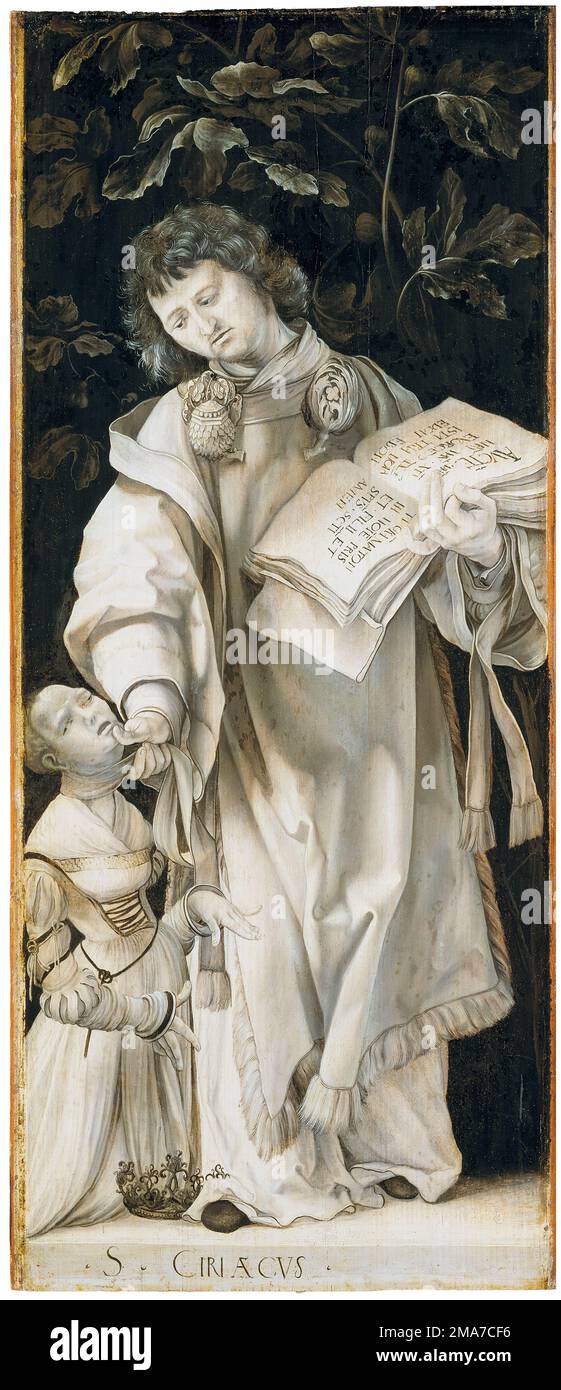 Saint Cyriacus, painting in mixed media on fir by Mathis Gothart Nithart (called Matthias Grünewald), 1509-1510 Stock Photo