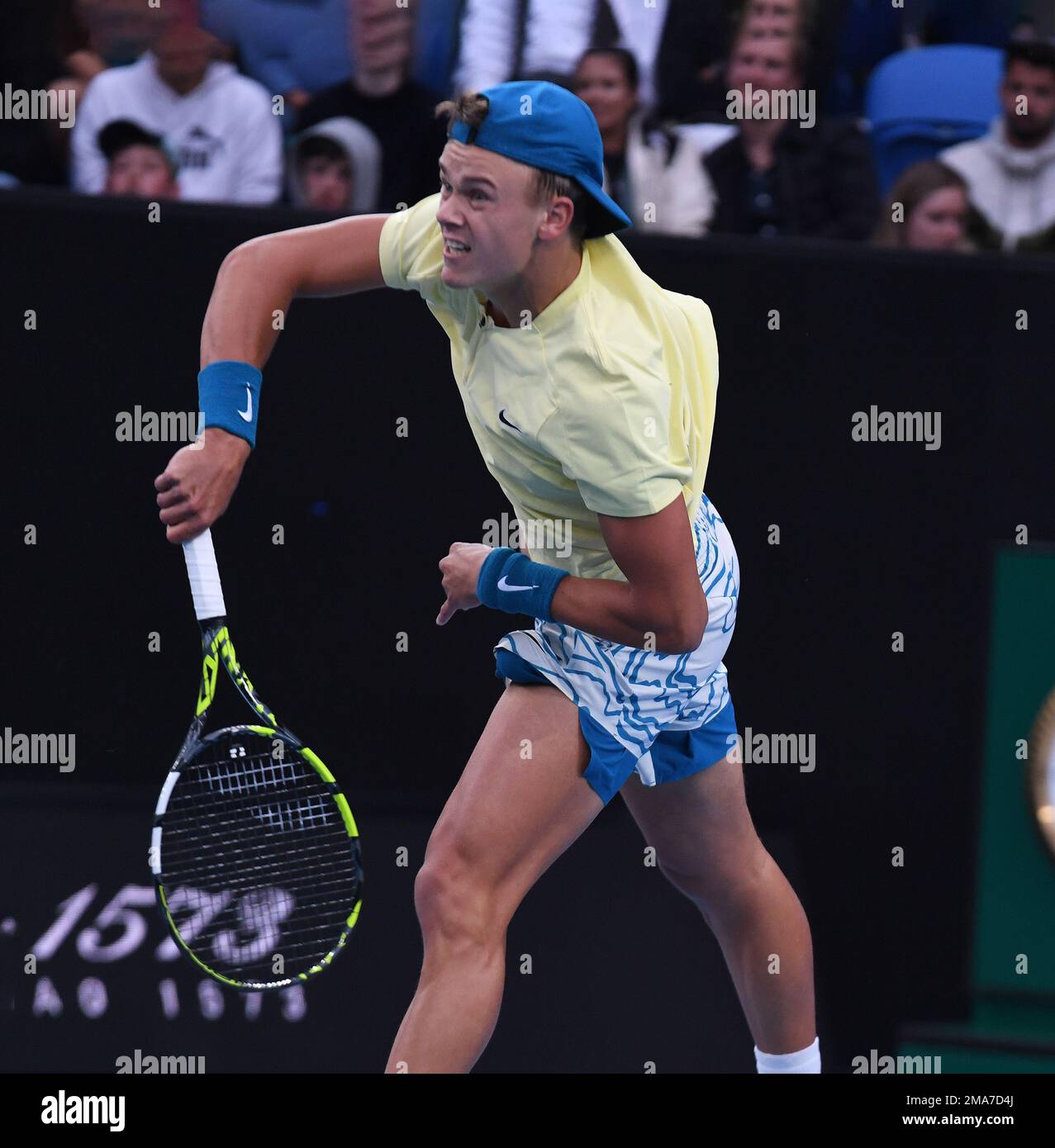 Melbourne, Australia. 19th Jan, 2023. Australian Open 2023 Melbourne Park  Day 4 19/01/2023 Holger Rune (DEN) second round match Credit: Roger  Parker/Alamy Live News Stock Photo - Alamy