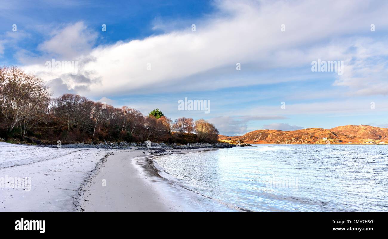 Morar Highland Scotland white sand beach in winter Stock Photo Alamy