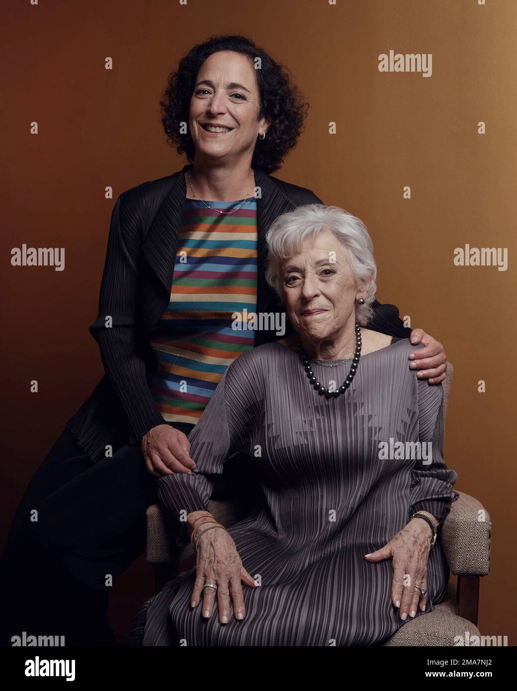 Lynn Schusterman, right, and her daughter Stacy pose for a picture