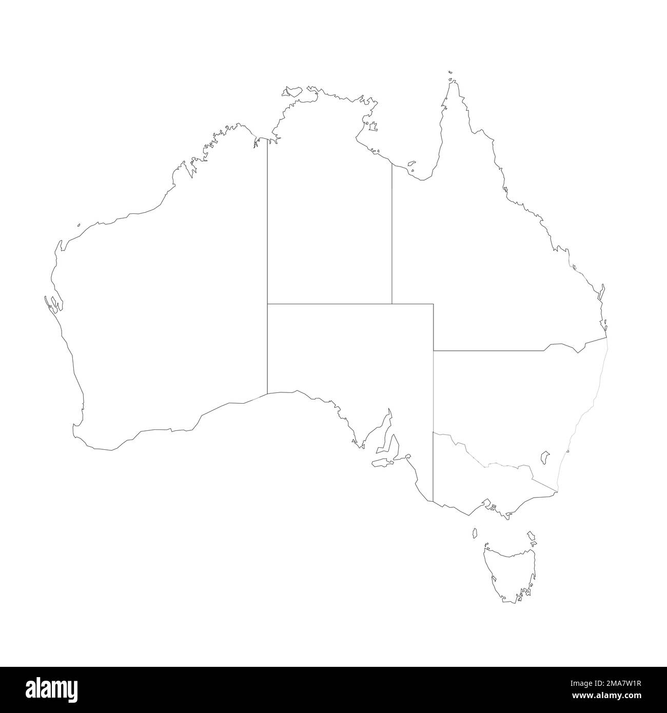 Australia political map of administrative divisions Stock Vector