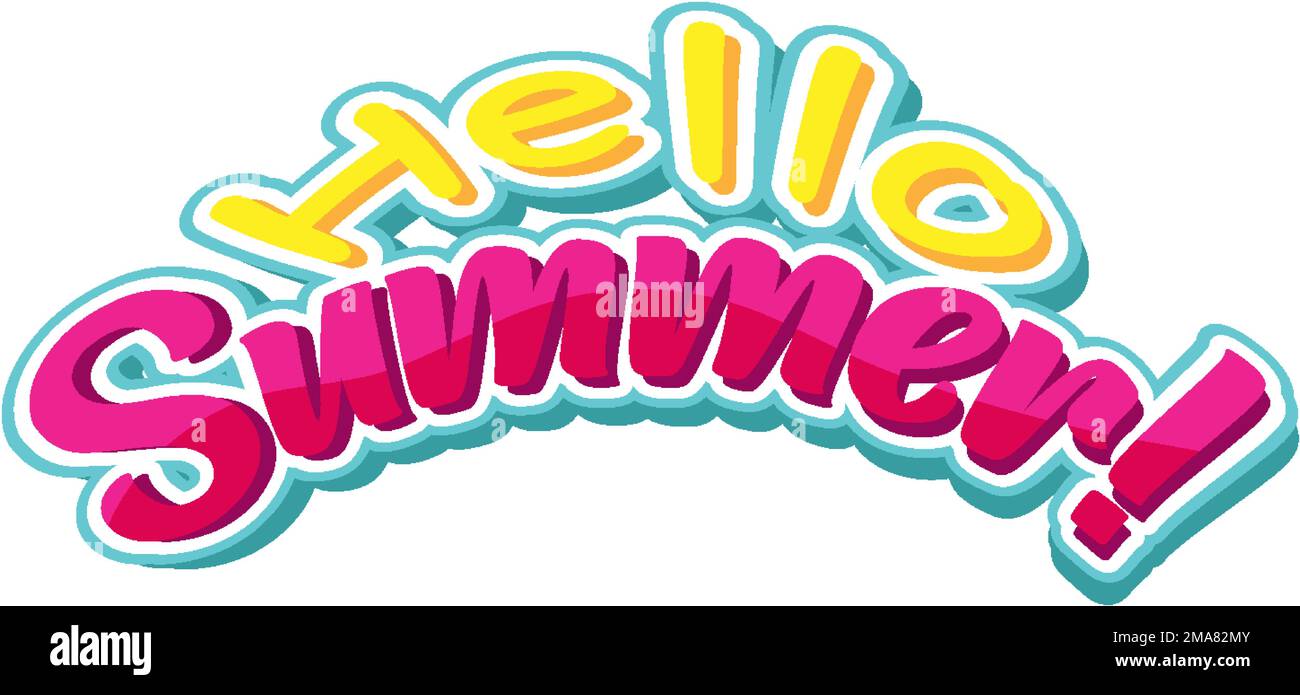 Hello summer text for banner or poster design illustration Stock Vector ...